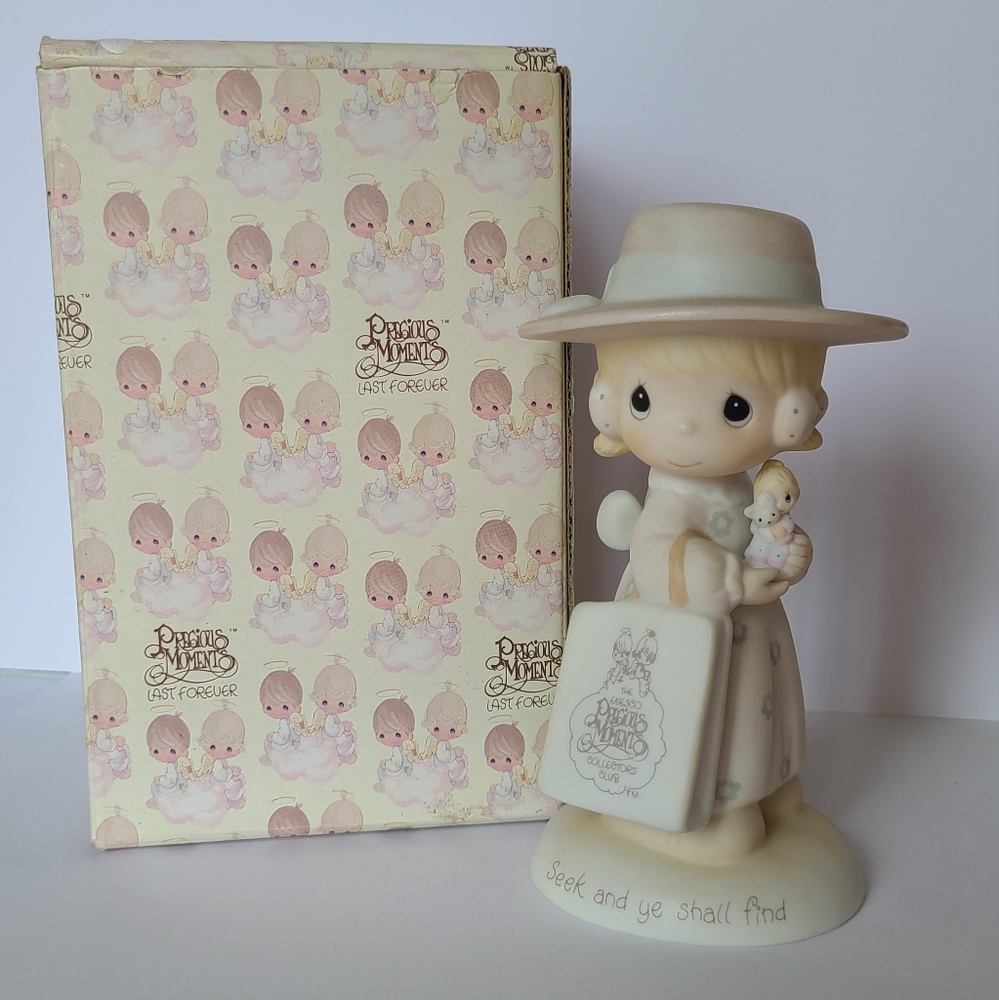 Vintage Precious Moments Seek and Ye Shall Find Collectible Porcelain Figurine